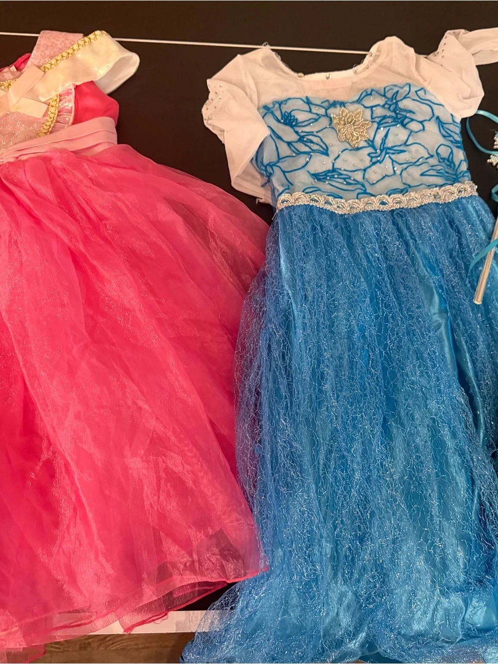 Girls Blue Sparkle Princess Dress Up Costume with Shoes and Wand